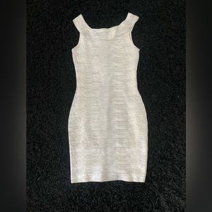 White metallic HERVE LEGER dress